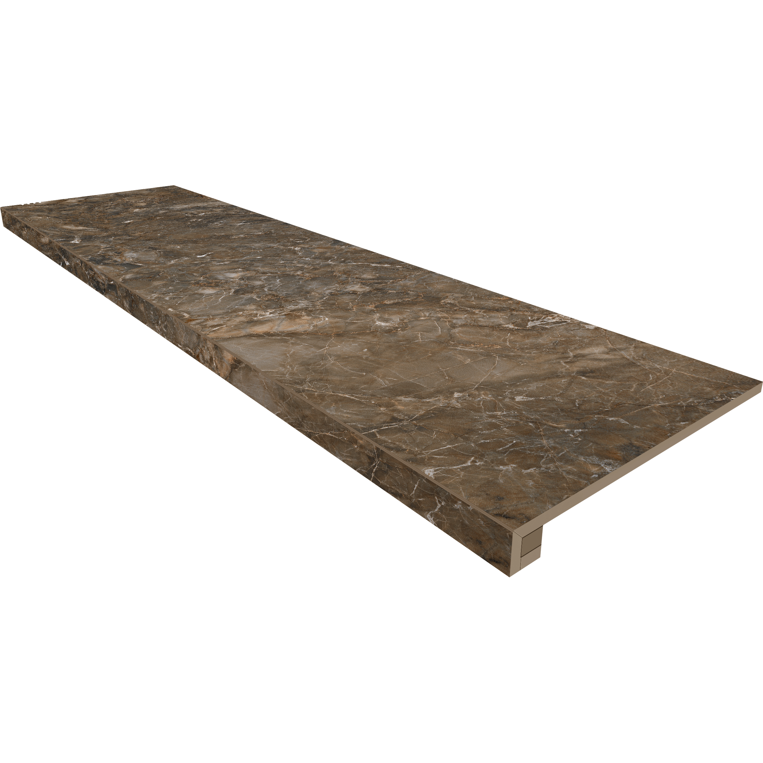 Комплект (Ступень BR04 (33x120) непол. (прямоугол. бортик) без насечек + Подступенок (14,5x120))