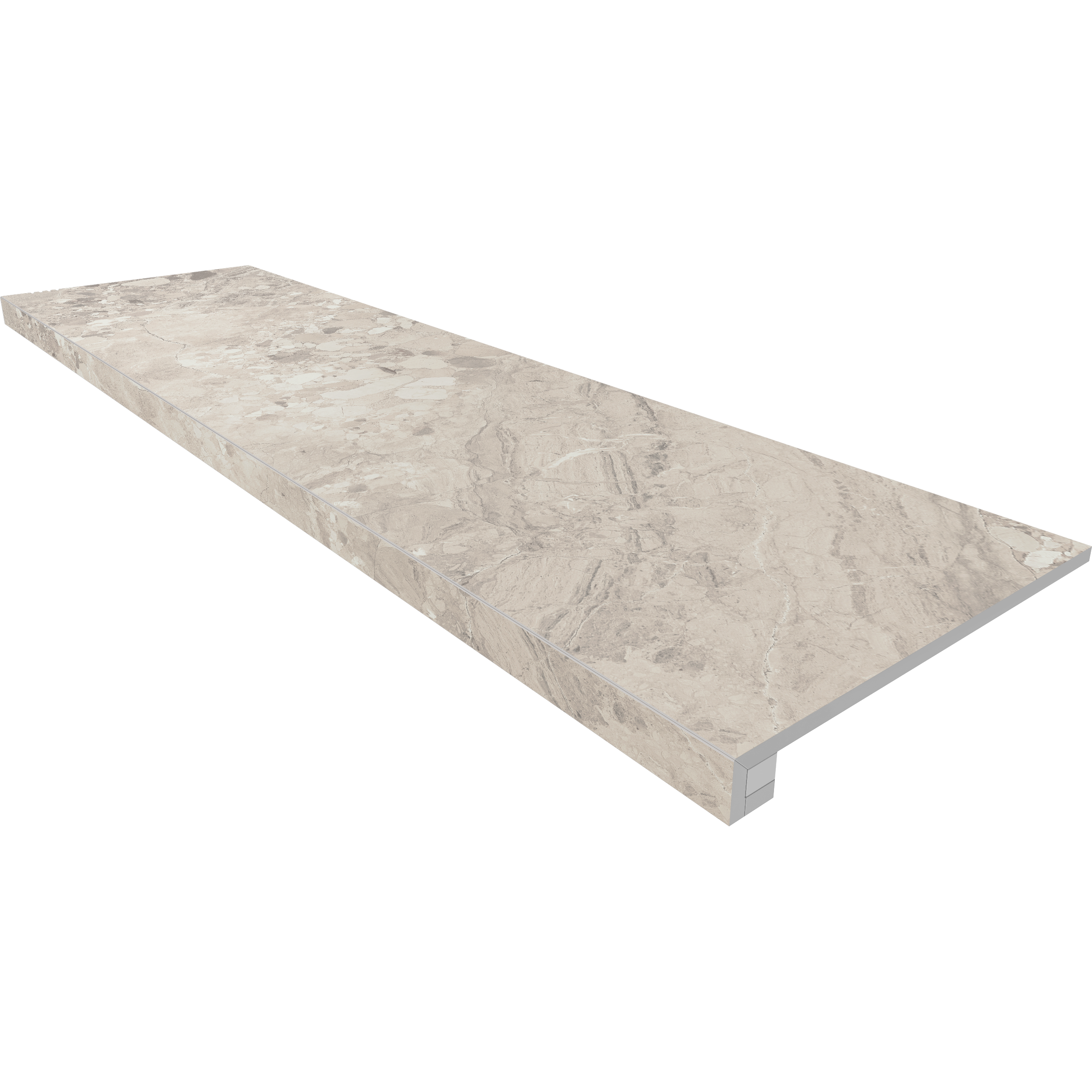 Комплект (Ступень OM01 (33x120) непол. (прямоугол. бортик) без насечек + Подступенок (14,5x120))