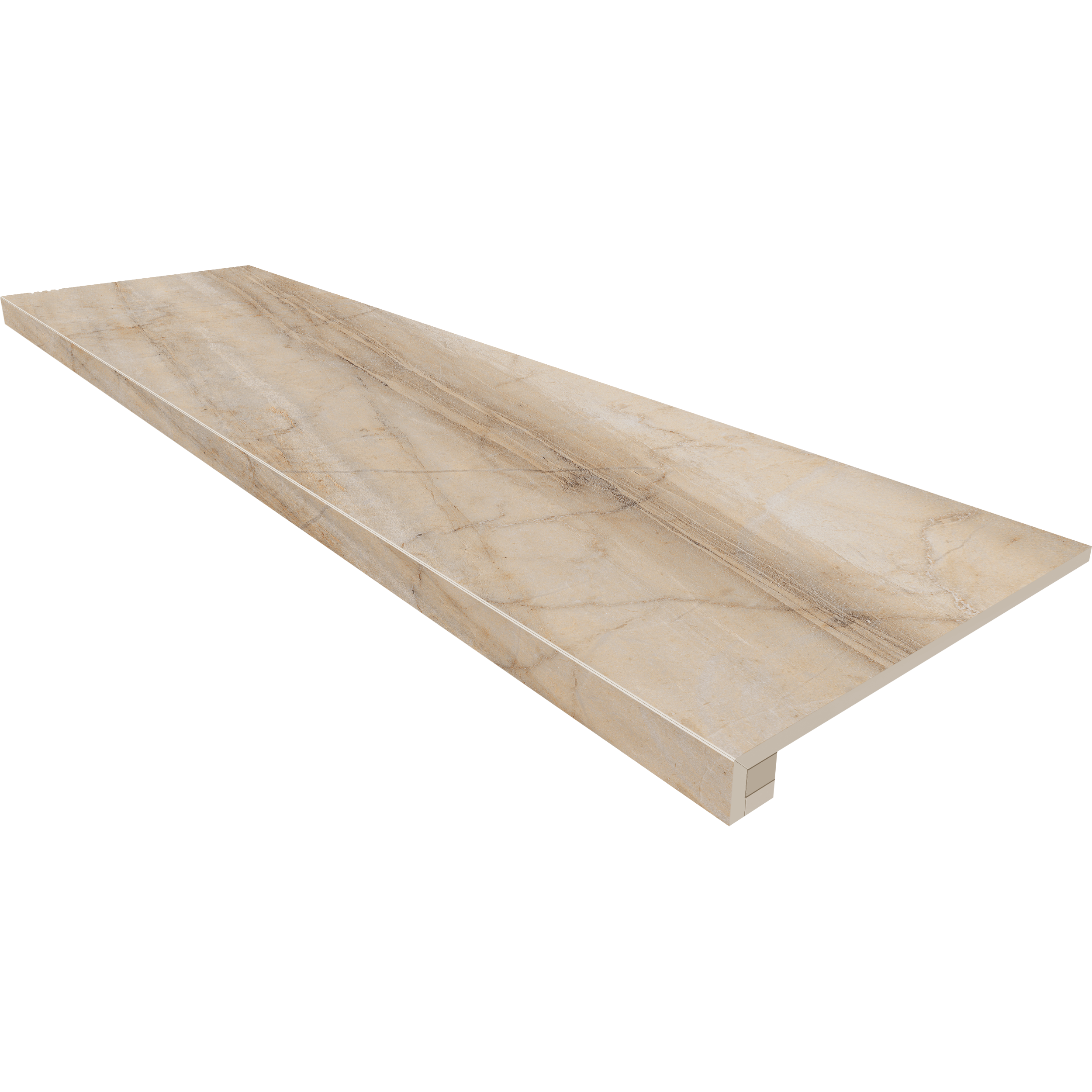 Комплект (Ступень BR01 (33x120) непол. (прямоугол. бортик) без насечек + Подступенок (14,5x120))