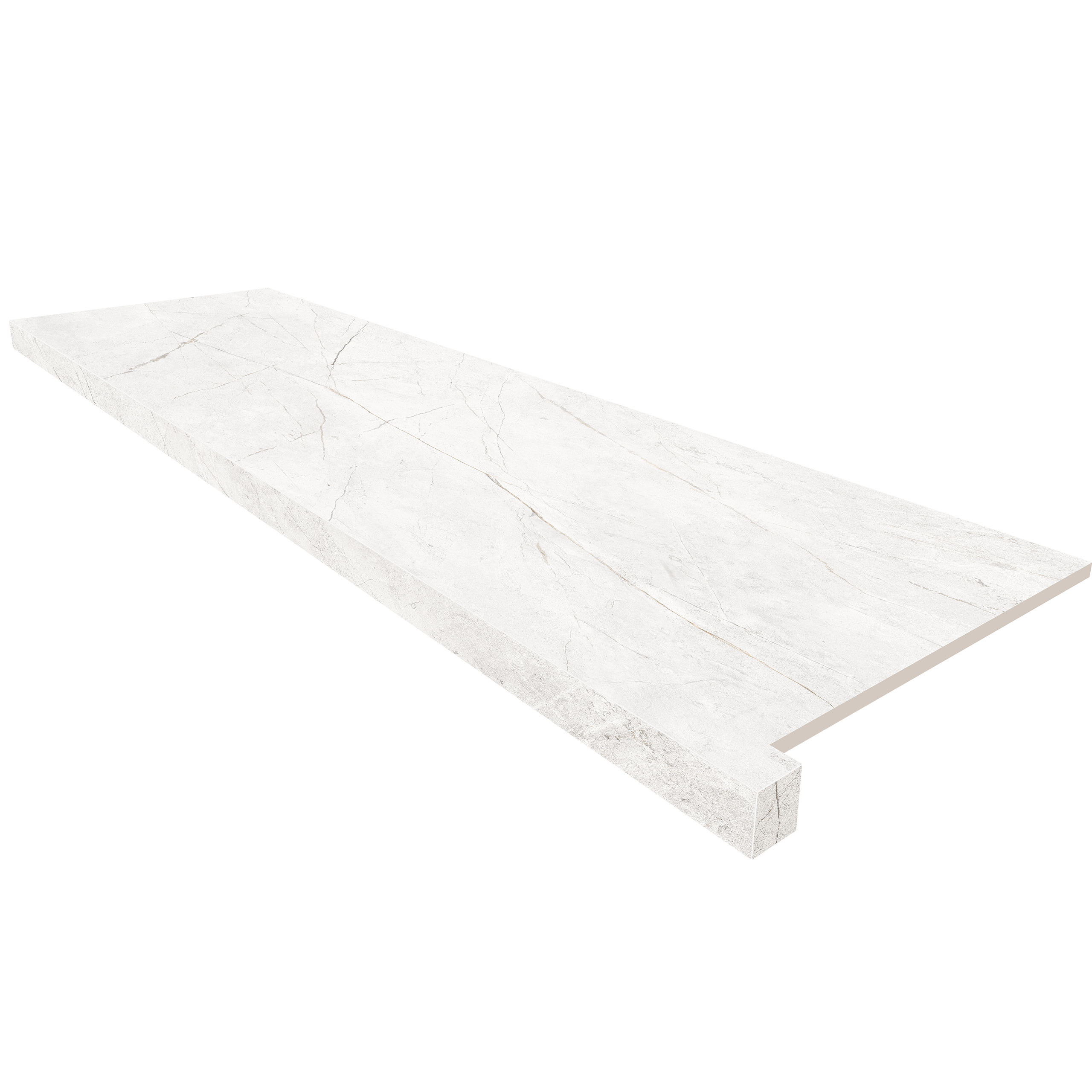 Подоконник угловой NL00 33х120 непол. с боковым выступом (левый)