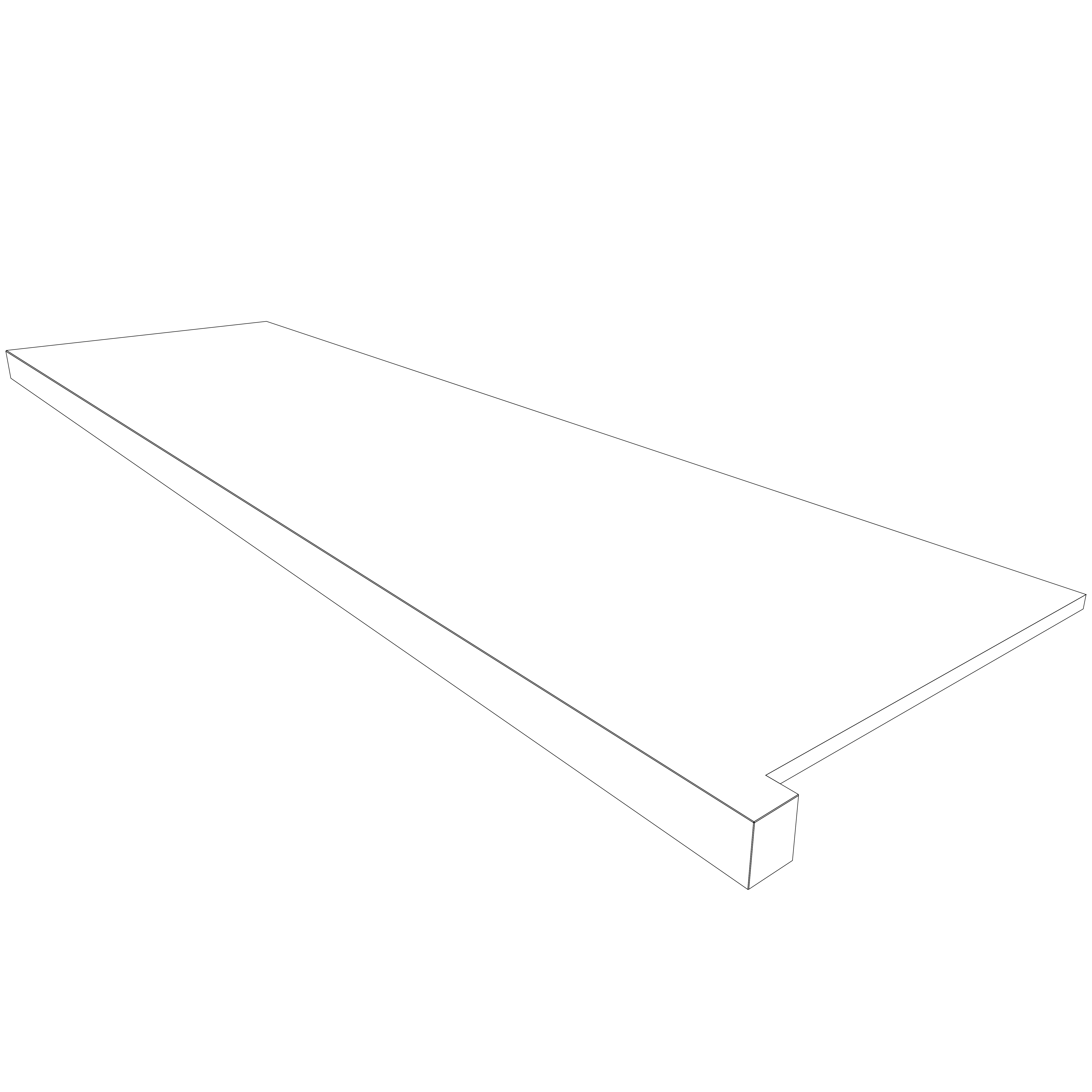 Плитка из керамогранита подоконник угловой sm02 33х120 полир. с боковым выступом (левый)