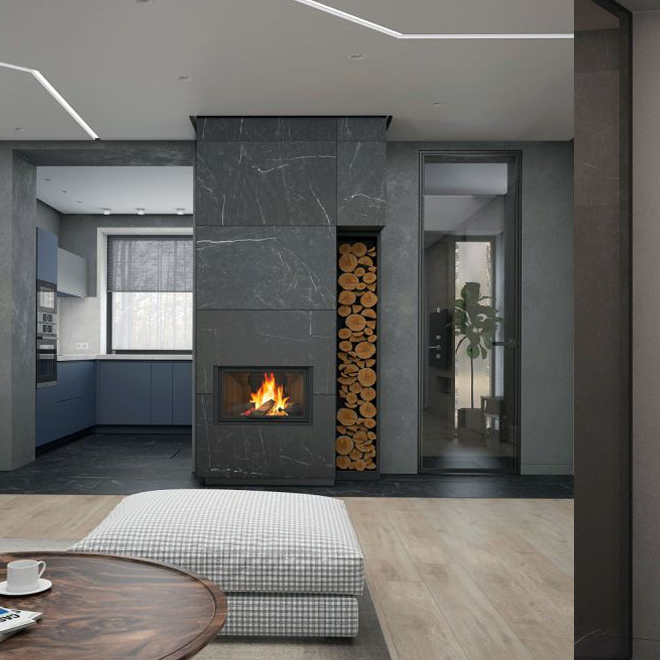 Сочетание индустриального стиля с природой