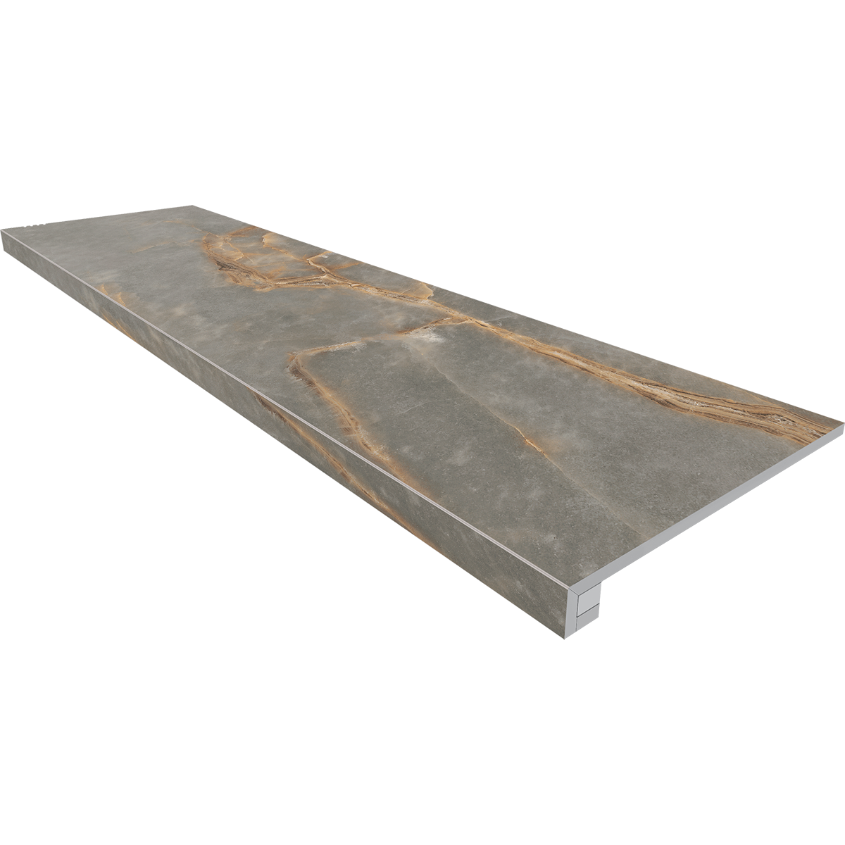 Комплект (Ступень IN01 (33x120) непол. (прямоугол. бортик) без насечек + Подступенок (14,5x120))