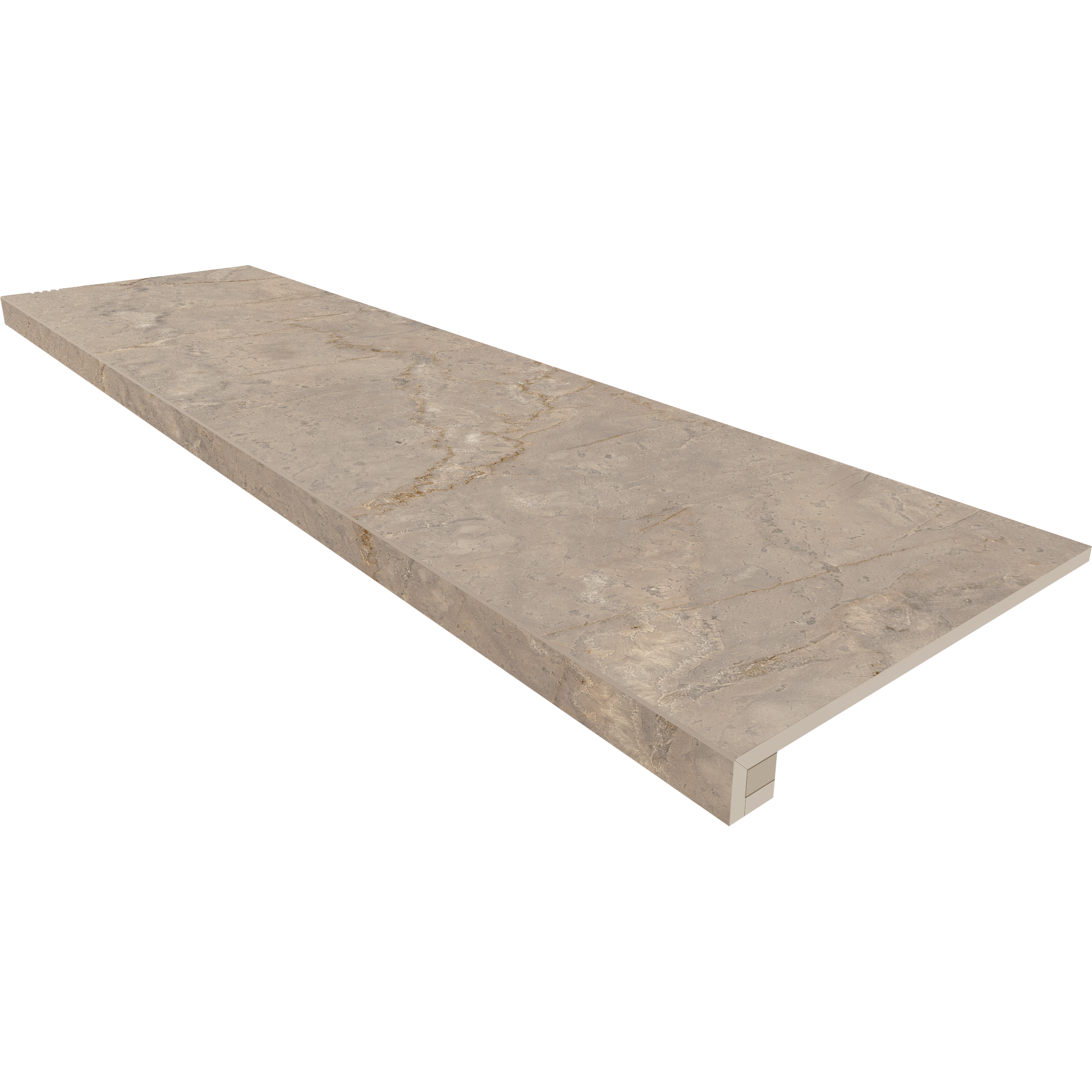 Комплект (Ступень BR02 (33x120) непол. (прямоугол. бортик) без насечек + Подступенок (14,5x120))