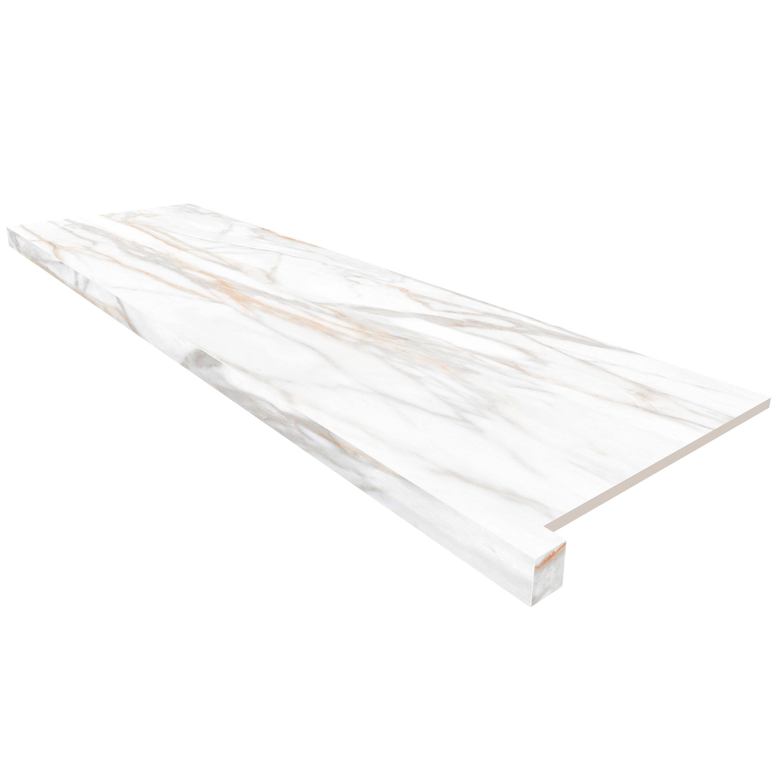 Подоконник угловой SM02 33х120 непол. с боковым выступом (правый)